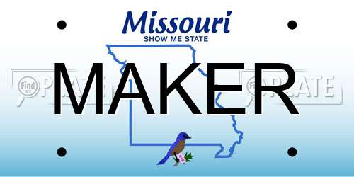 MAKER Missouri License Plate