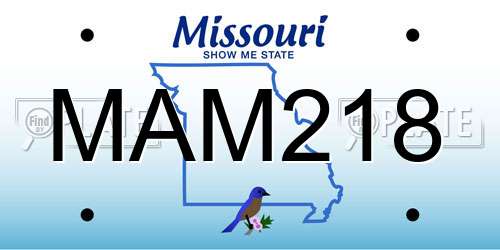 MAM218 Missouri License Plate