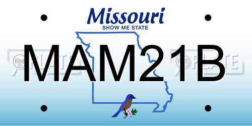 MAM21B Missouri License Plate