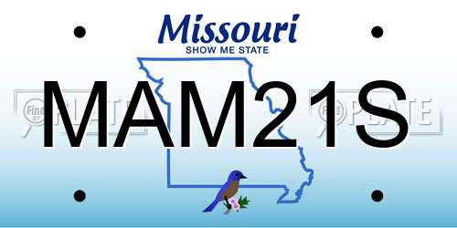 MAM21S Missouri License Plate