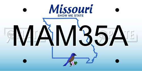 MAM35A Missouri License Plate