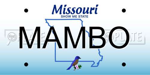 MAMBO Missouri License Plate