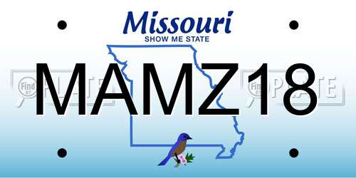 MAMZ18 Missouri License Plate