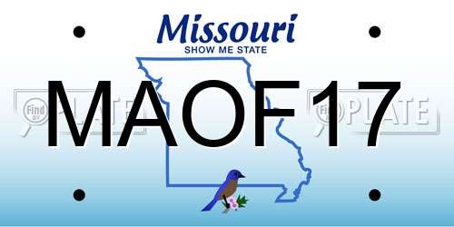 MAOF17 Missouri License Plate