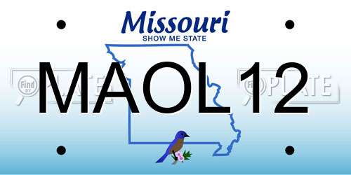 MAOL12 Missouri License Plate