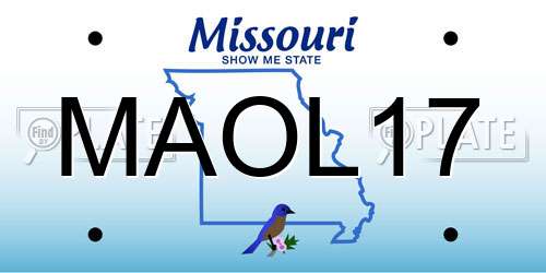MAOL17 Missouri License Plate