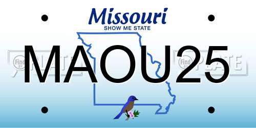 MAOU25 Missouri License Plate