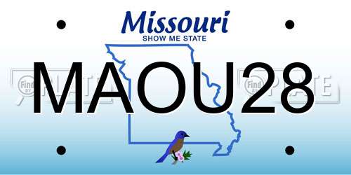 MAOU28 Missouri License Plate
