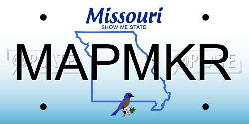 MAPMKR Missouri License Plate