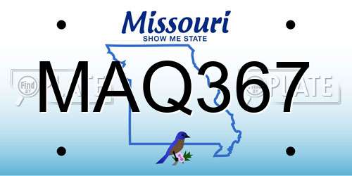 MAQ367 Missouri License Plate