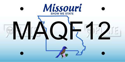 MAQF12 Missouri License Plate
