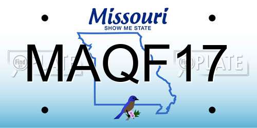 MAQF17 Missouri License Plate