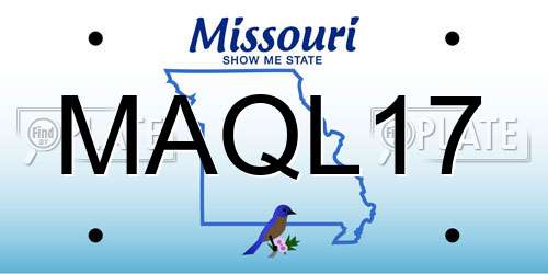 MAQL17 Missouri License Plate