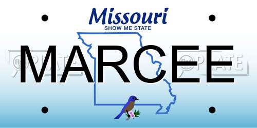 MARCEE Missouri License Plate