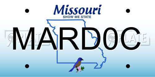 MARD0C Missouri License Plate