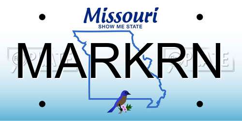 MARKRN Missouri License Plate