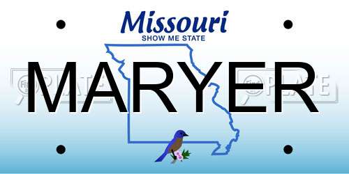MARYER Missouri License Plate