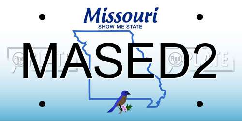 MASED2 Missouri License Plate
