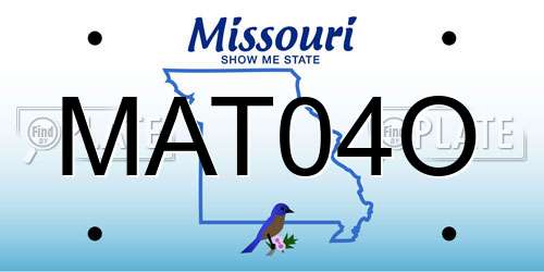 MAT04O Missouri License Plate
