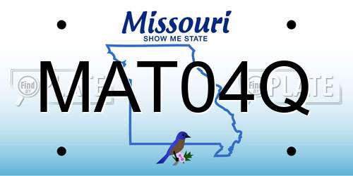 MAT04Q Missouri License Plate