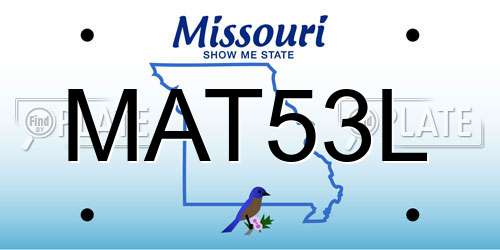 MAT53L Missouri License Plate