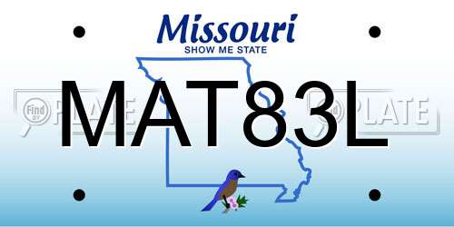 MAT83L Missouri License Plate