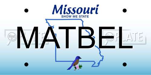 MATBEL Missouri License Plate