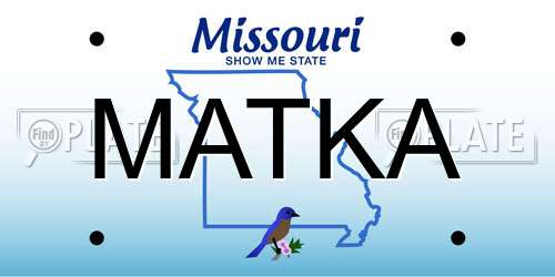 MATKA Missouri License Plate