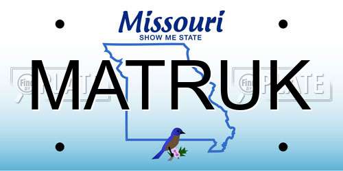MATRUK Missouri License Plate