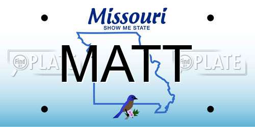 MATT Missouri License Plate