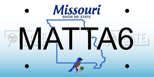 MATTA6 Missouri License Plate