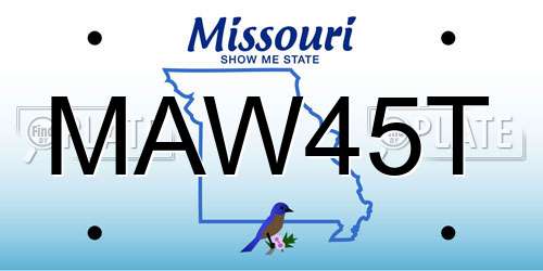 MAW45T Missouri License Plate