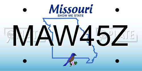 MAW45Z Missouri License Plate