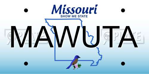 MAWUTA Missouri License Plate