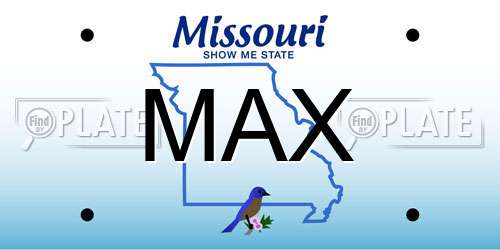 MAX Missouri License Plate