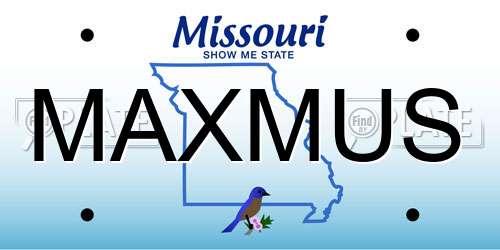 MAXMUS Missouri License Plate