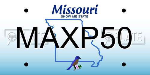 MAXP50 Missouri License Plate