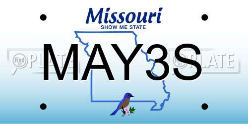 MAY3S Missouri License Plate