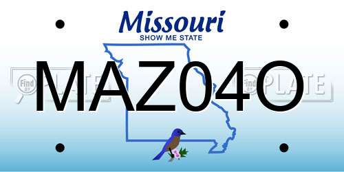 MAZ04O Missouri License Plate