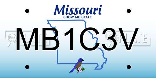 MB1C3V Missouri License Plate