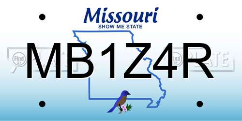 MB1Z4R Missouri License Plate