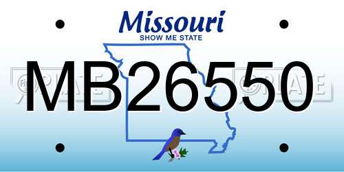 MB26550 Missouri License Plate