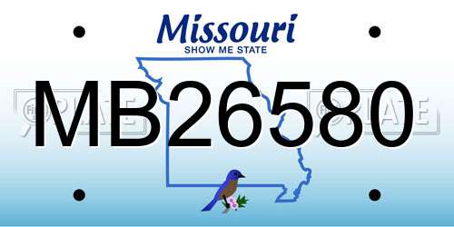 MB26580 Missouri License Plate