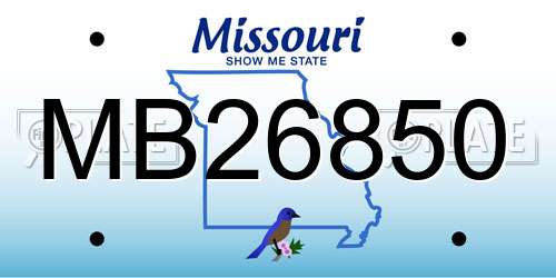 MB26850 Missouri License Plate