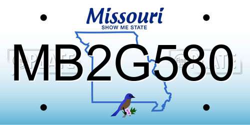 MB2G580 Missouri License Plate