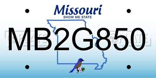 MB2G850 Missouri License Plate