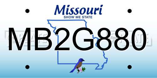 MB2G880 Missouri License Plate