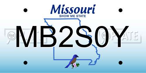 MB2S0Y Missouri License Plate