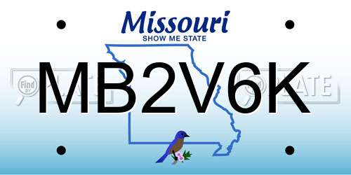 MB2V6K Missouri License Plate