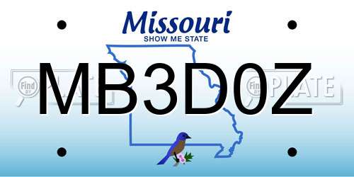 MB3D0Z Missouri License Plate